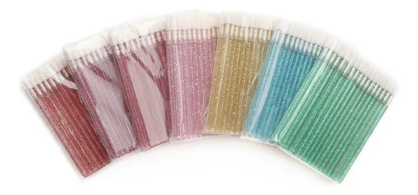 Kit Aplicador Pincel Descartável Batom Gloss Limpeza Cílios Cor Preto