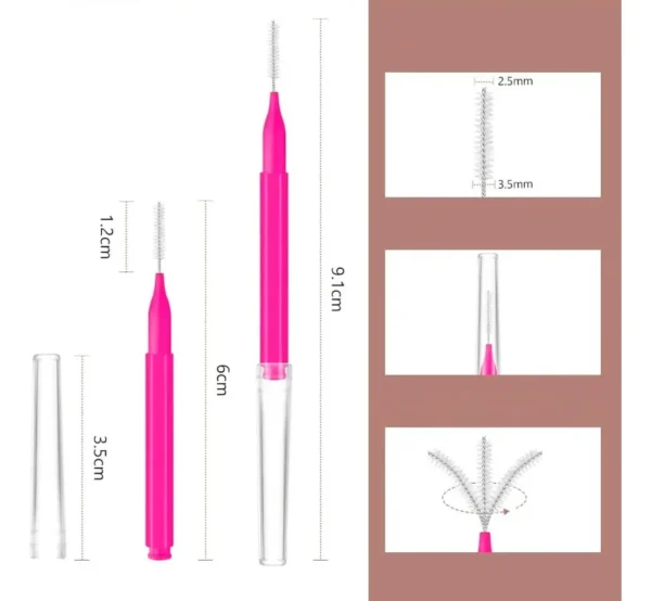 Kit 30 Escovinhas Master Para Brow Lamination E Lash Lifting Cor Rosa - Imagem 3
