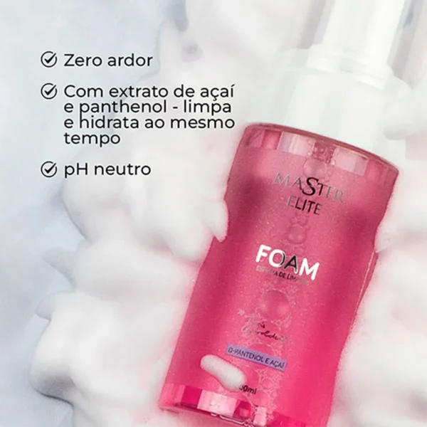 Espuma Limpeza Foam Limpeza Cílios Sobrancelha Master Elite - Imagem 3
