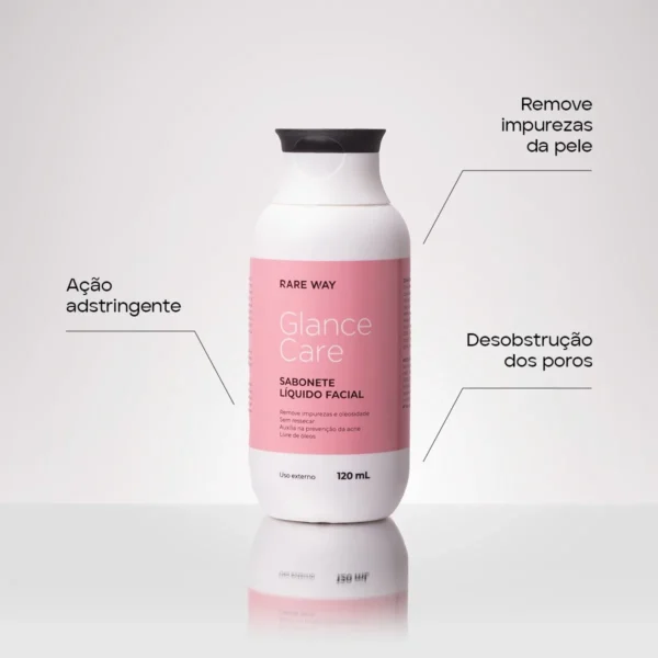Glance Care Sabonete Líquido Facial 120ml Rare Way - Imagem 2