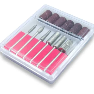 Kit 6 Brocas E 6 Lixas Refil Lixadeira Elétrica Unhas Gel