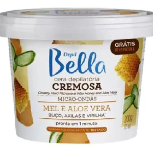 Cera depilatória cremosa mel e aloe vera 200g Depil Bella