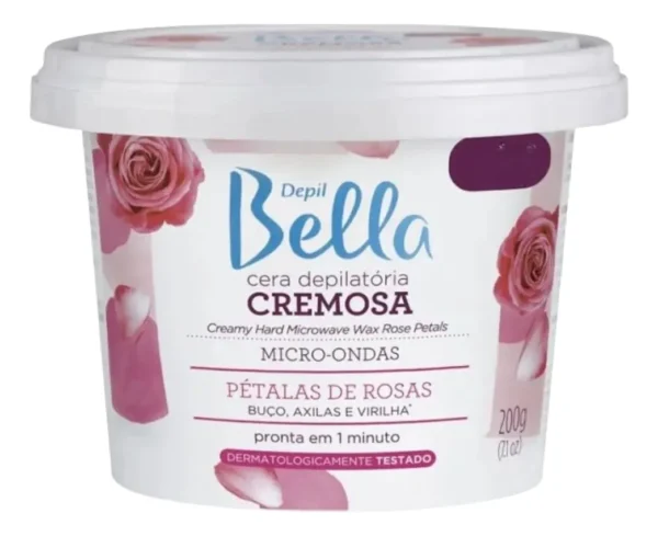 Cera depilatória cremosa pétalas de rosas 200g Depil Bella