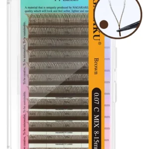 Cílios Nagaraku Fios Y Marrom Dark 0.07D