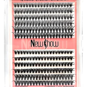 Cílios New Show 12 Linhas Tufo Lash 30+40p Mix 9-14 Preto D 9.14 Mm 0.07 Mm