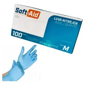 Luva Nitrílica - Soft Aid - Azul
